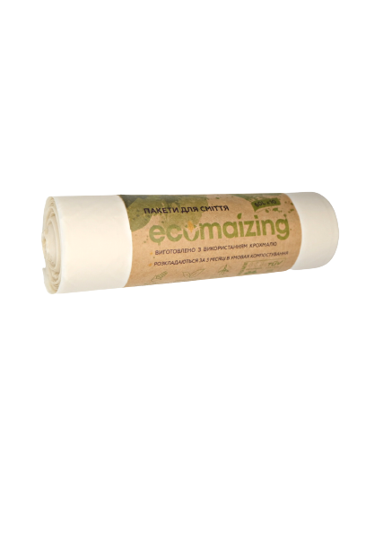 Біорозкладні пакети для відходів "Ecomaizing" 60л