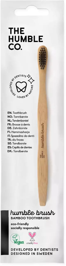Натуральна бамбукова зубна щітка HUMBLE для дорослих та підлітків в екопакованні