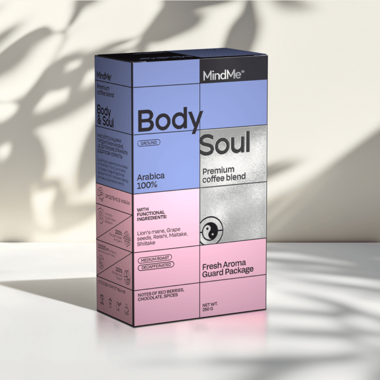 Кава функціональна декофеїнована MindMe Body & Soul, 250 г