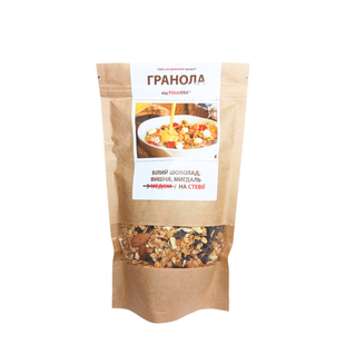 Гранола FOODERA "Білий шоколад, вишня, мигдаль" на стевії, 200 г