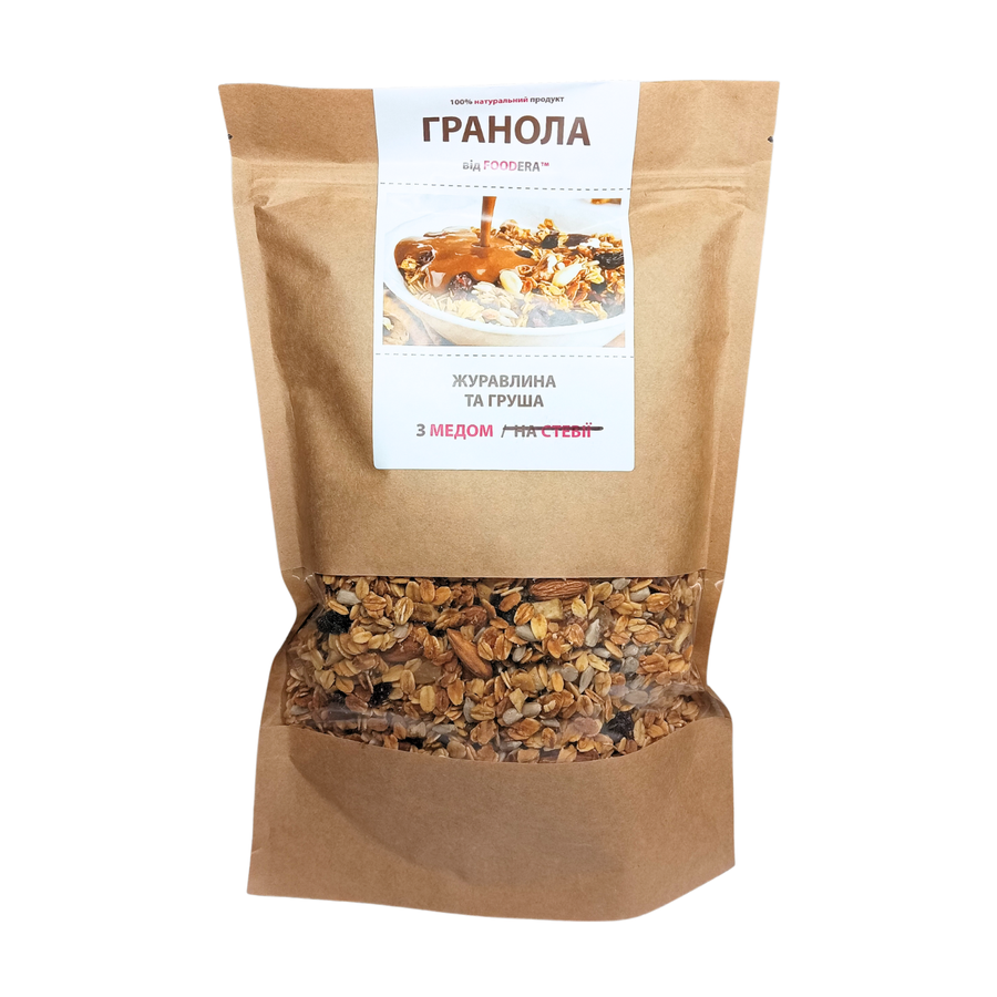 Гранола FOODERA "Журавлина та груша" з медом, 500 г
